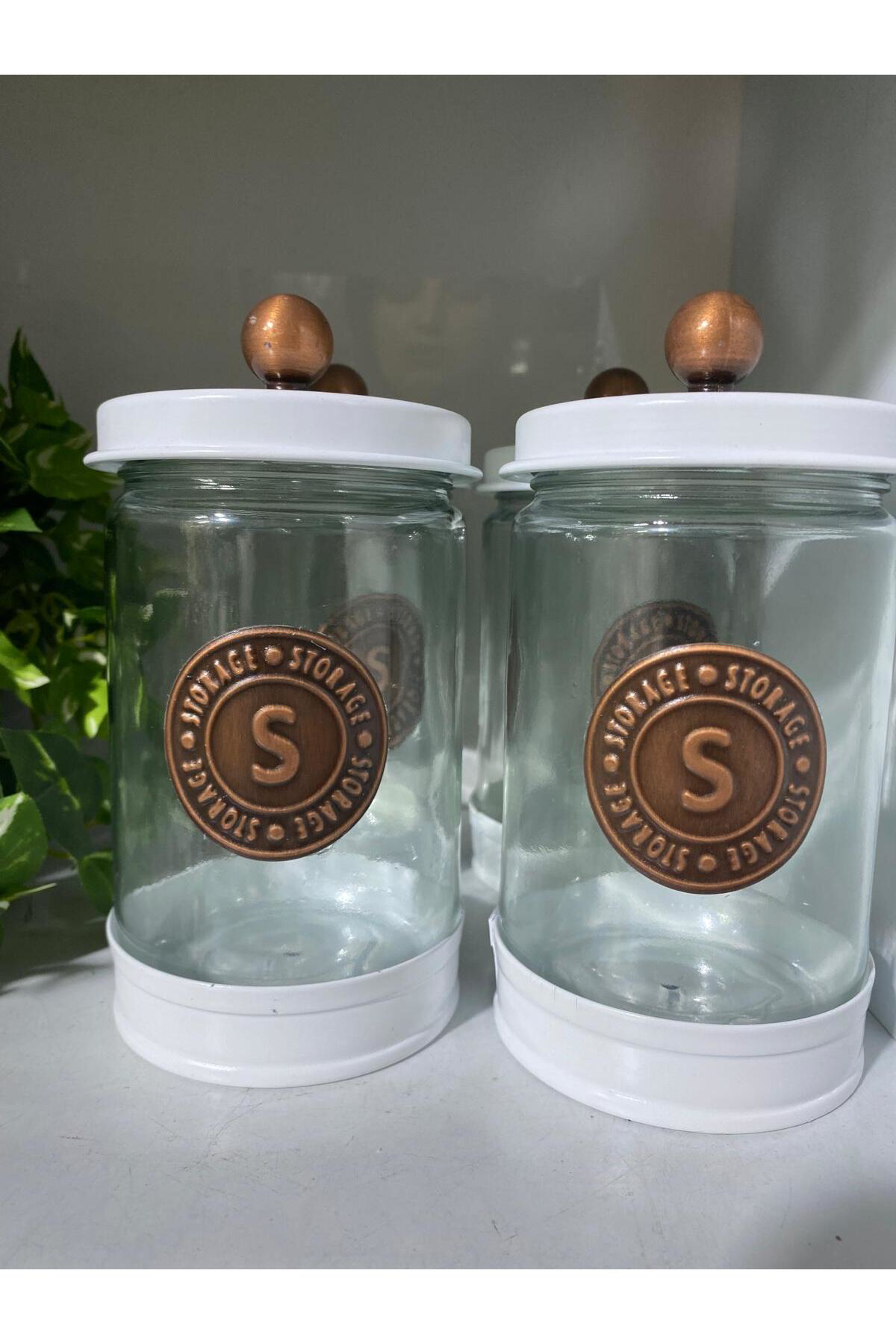 Elif Aksesuar 4Lü Galvaniz Cam Baharatlık Mat Beyaz