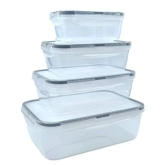 4lü İç İçe Sızdırmaz Contalı Kilitli Kapaklı Plastik Erzak Saklama Kapları 315