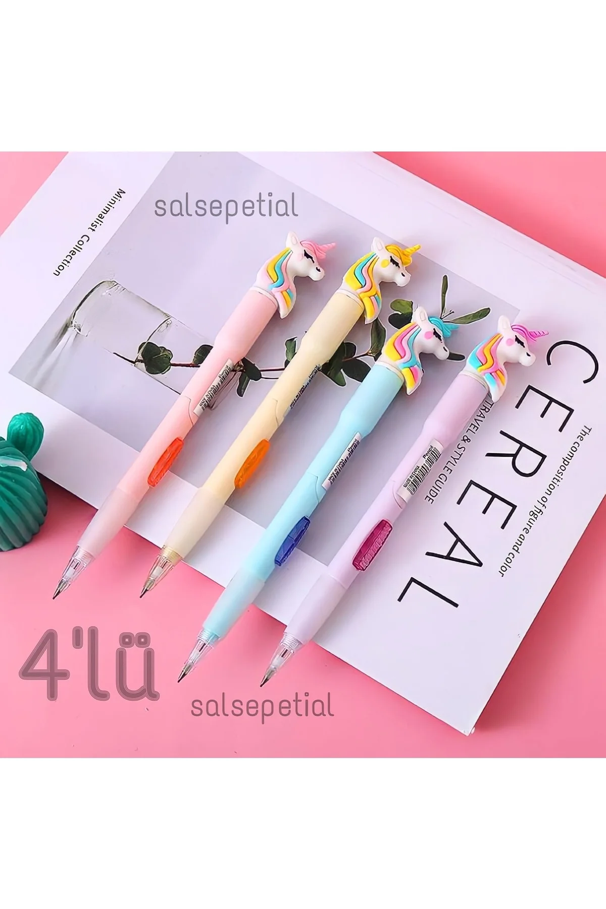 4'lü Işıklı Unicorn 0.7 Uçlu Versatil Kalem