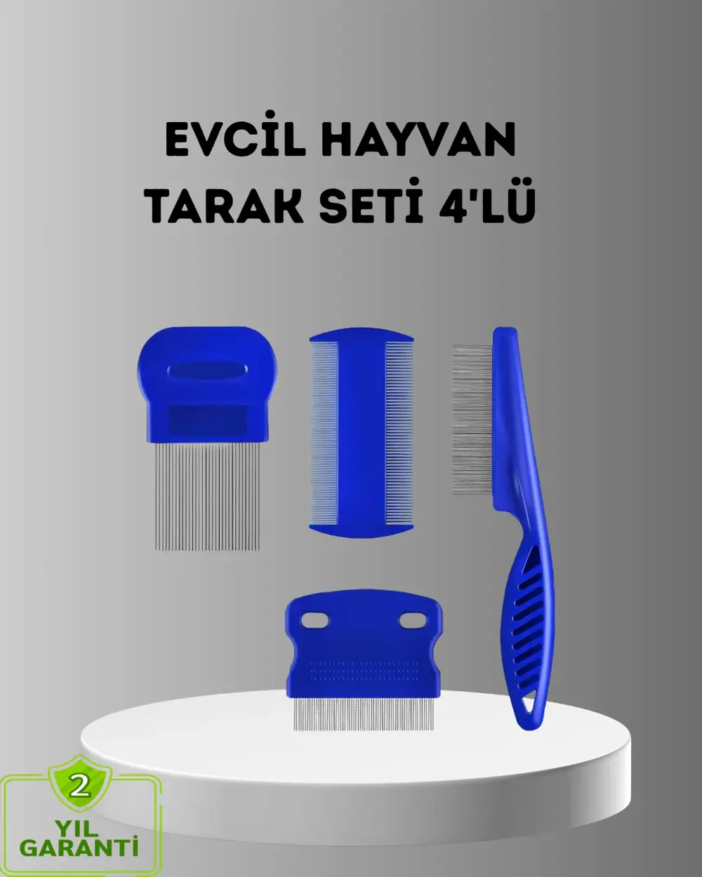 4’lü Kedi Köpek Tüy Temizleme Seti – Paslanmaz Çelik,Ergonomik ve