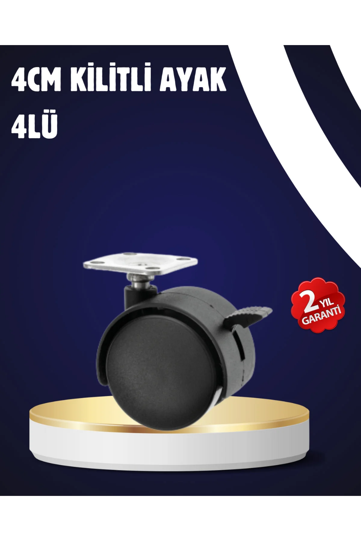4’lü Kilitli Tekerlek Ayak 4 cm Sessiz ve Dayanıklı