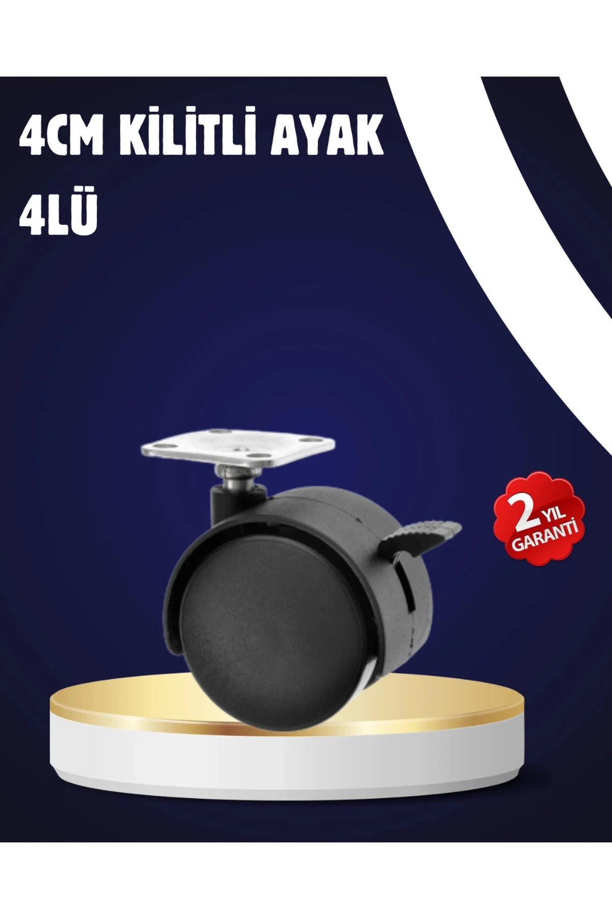 4’lü Kilitli Tekerlek Ayak 4 Cm Sessiz Ve Dayanıklı