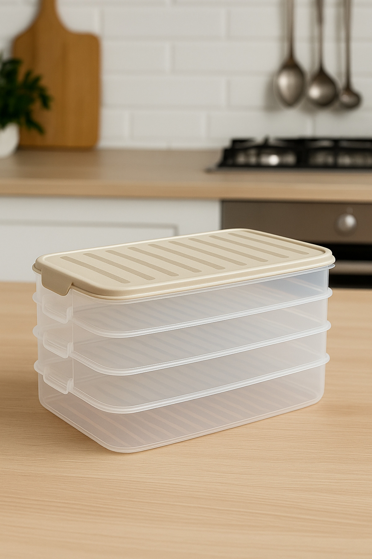 Pazar Kapısı 4'Lü Klipsli Buzdolabı Düzenleyici Difriz-Mikrodalga Uyumlu Sakla