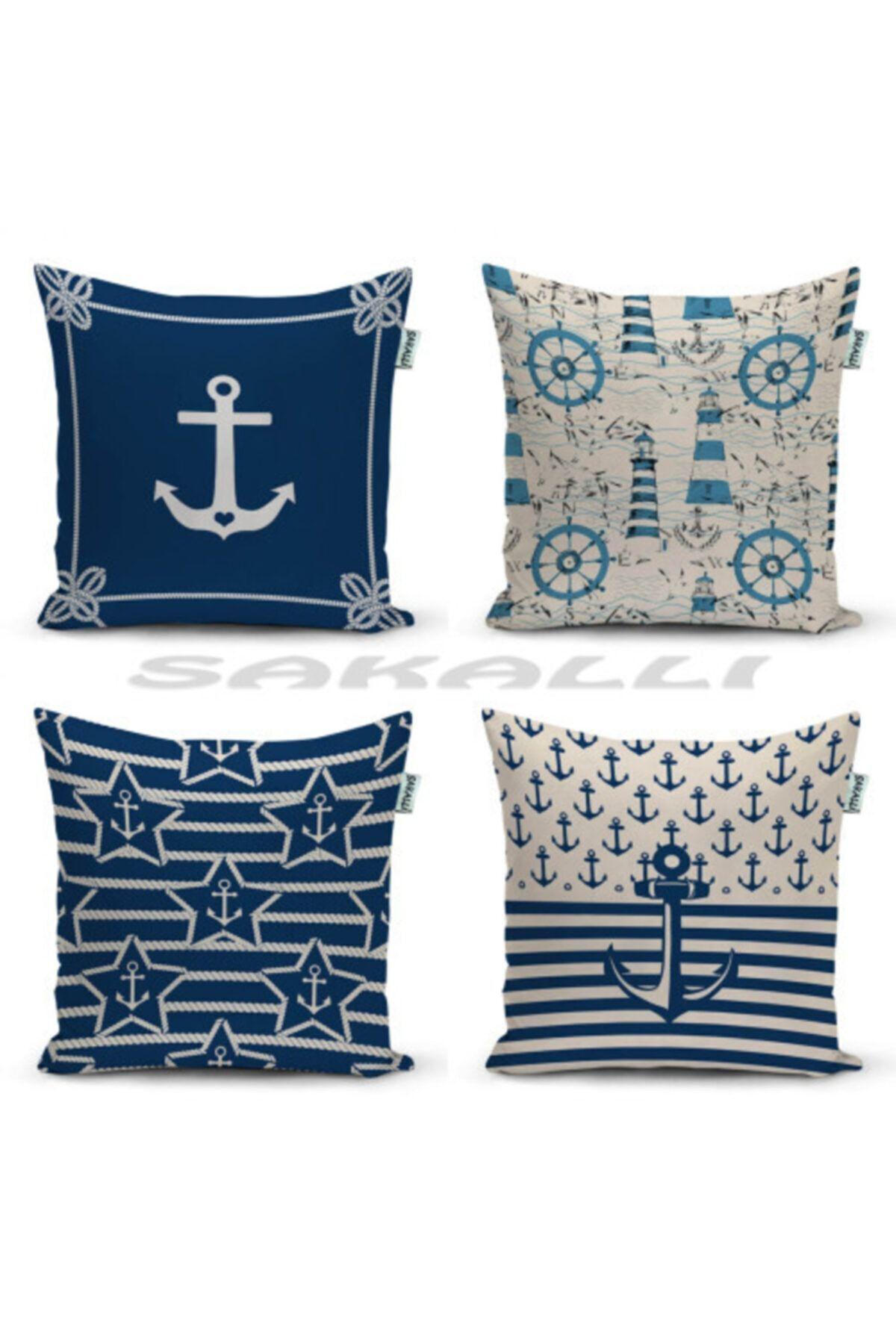 4lü Kombin 3d Baskılı Dekoratif Kırlent Kılıfı