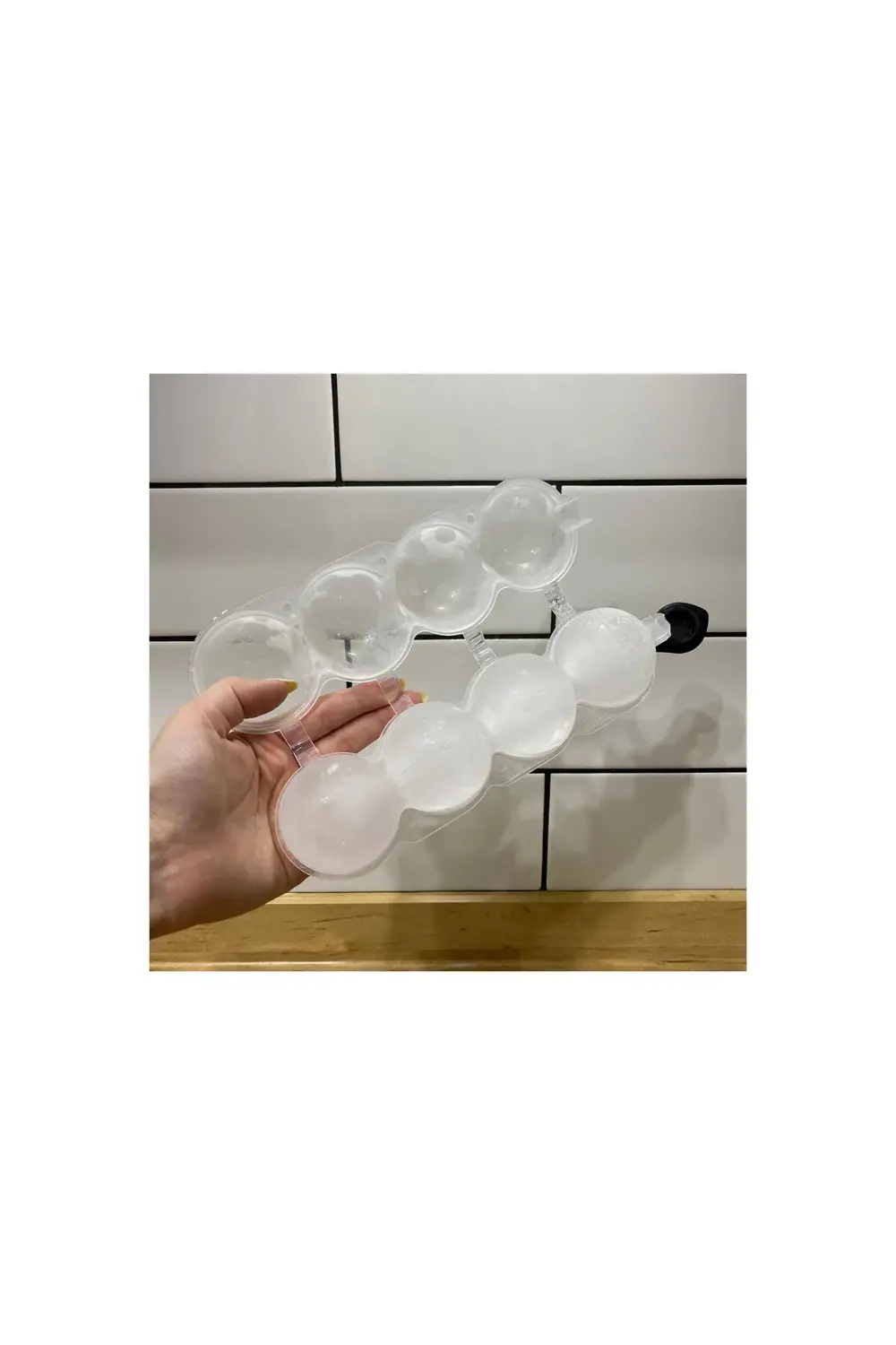 4'lü Küre Buz Topu Kalıbı - Yuvarlak Buz Topu Kalıbı