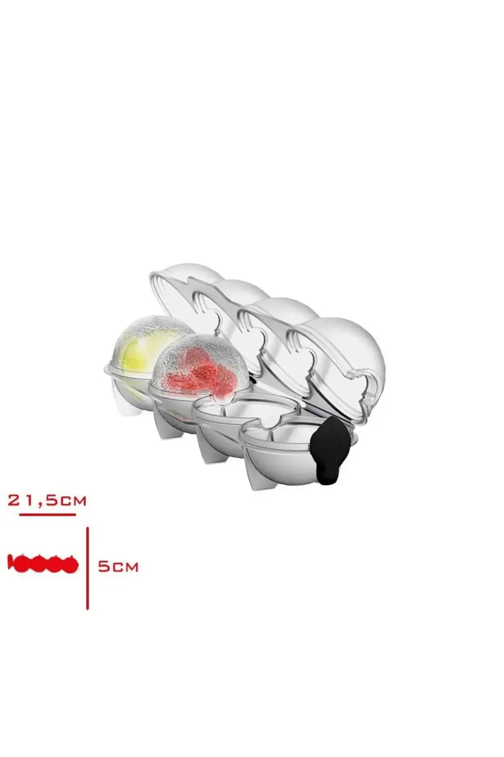 4'lü Küre Buz Topu Kalıbı - Yuvarlak İçecek Buz Sunum Kabı