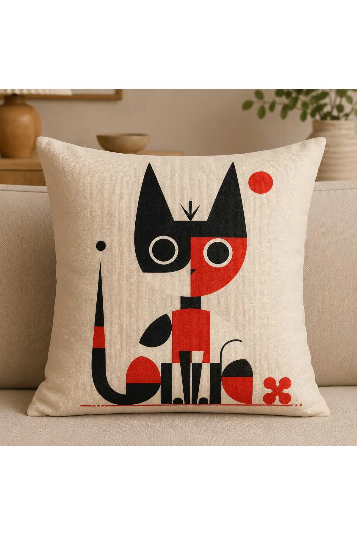 4'lü Modern Kedi & Kiraz Desenli Dijital Baskılı Dekoratif Kırlent Kılıfı Seti Fiyatı, Yorumları ve Özellikleri