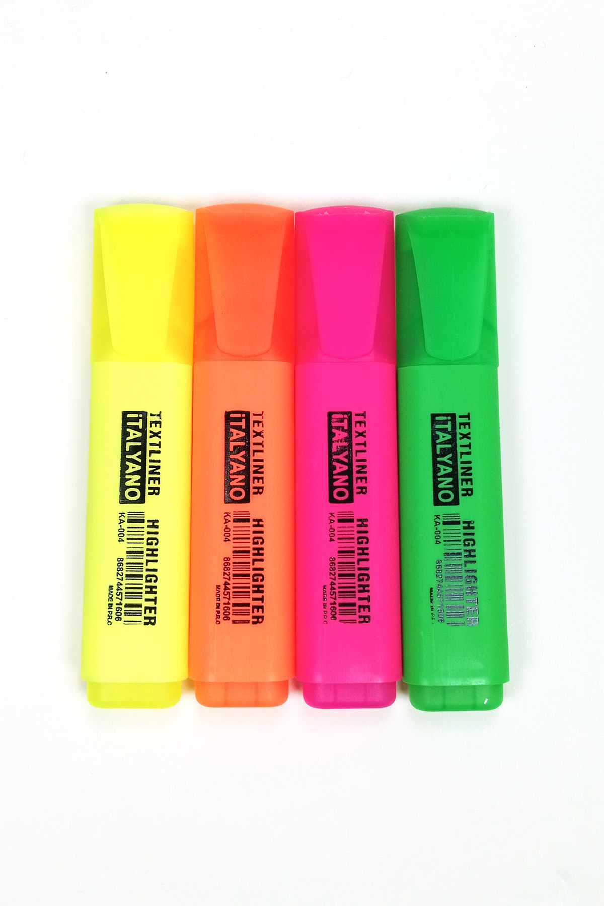 4'lü Neon Renk İtalyano Fosforlu Kalem Ergonomik Tasarım Kolay Ku