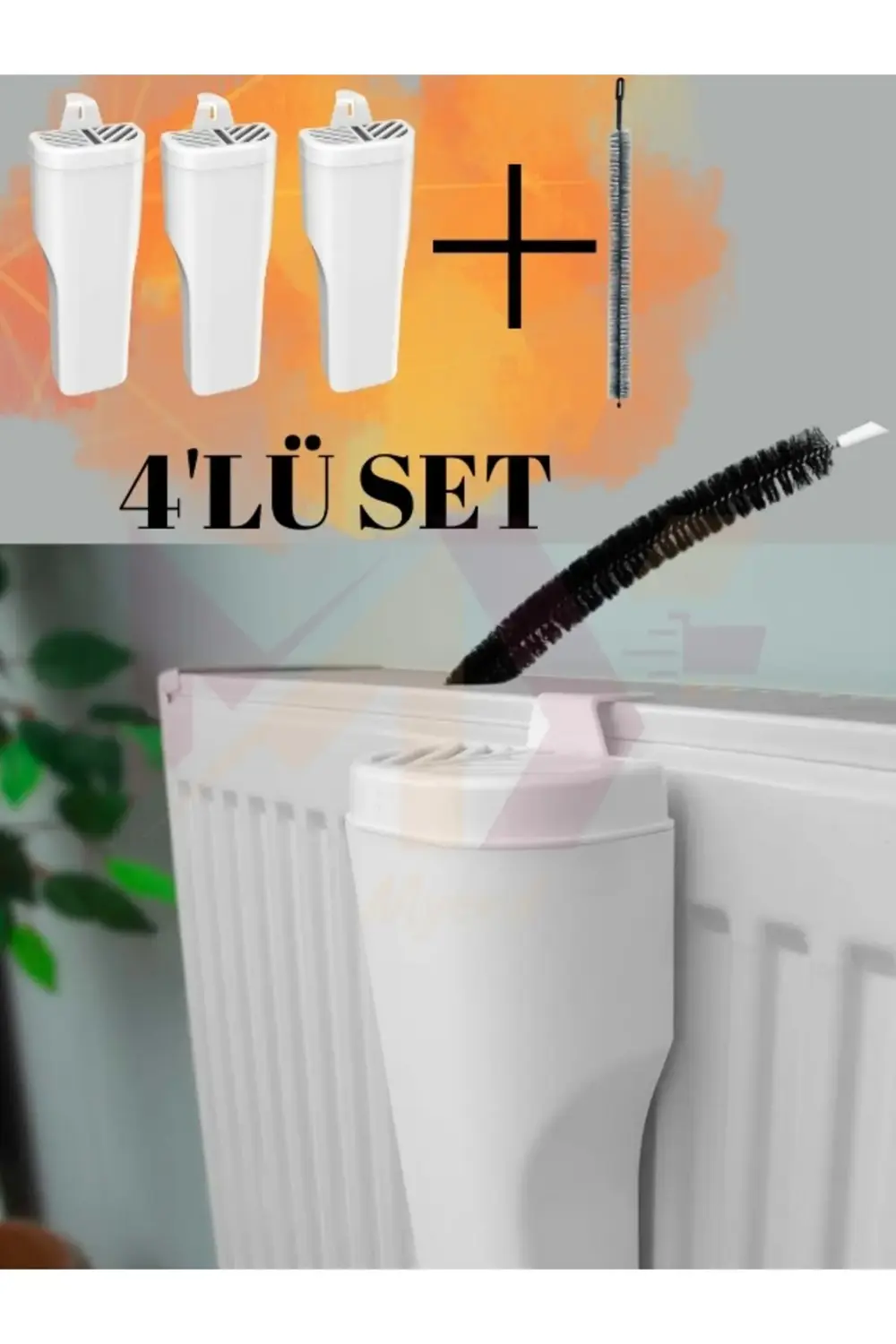 4'lü Set, 3 Adet Kalorifer Petek Suluğu ve 1 Adet Petek Temizleme