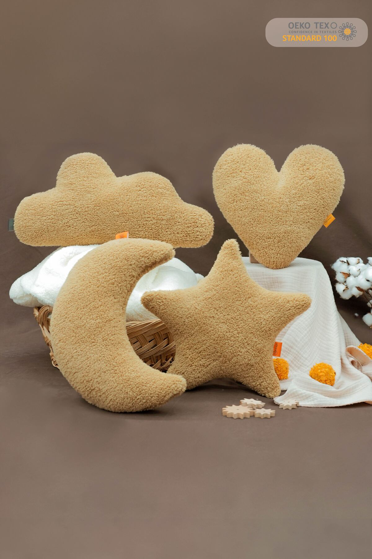 Mordesign 4'Lü Set Kalp Bulut Yildiz Ay, Dekoratif Yastik,Süper Kabarik Ted Mordesign 4'Lü Set Kalp Bulut Yildiz Ay, Dekoratif Yastik,Süper Kabarik Ted