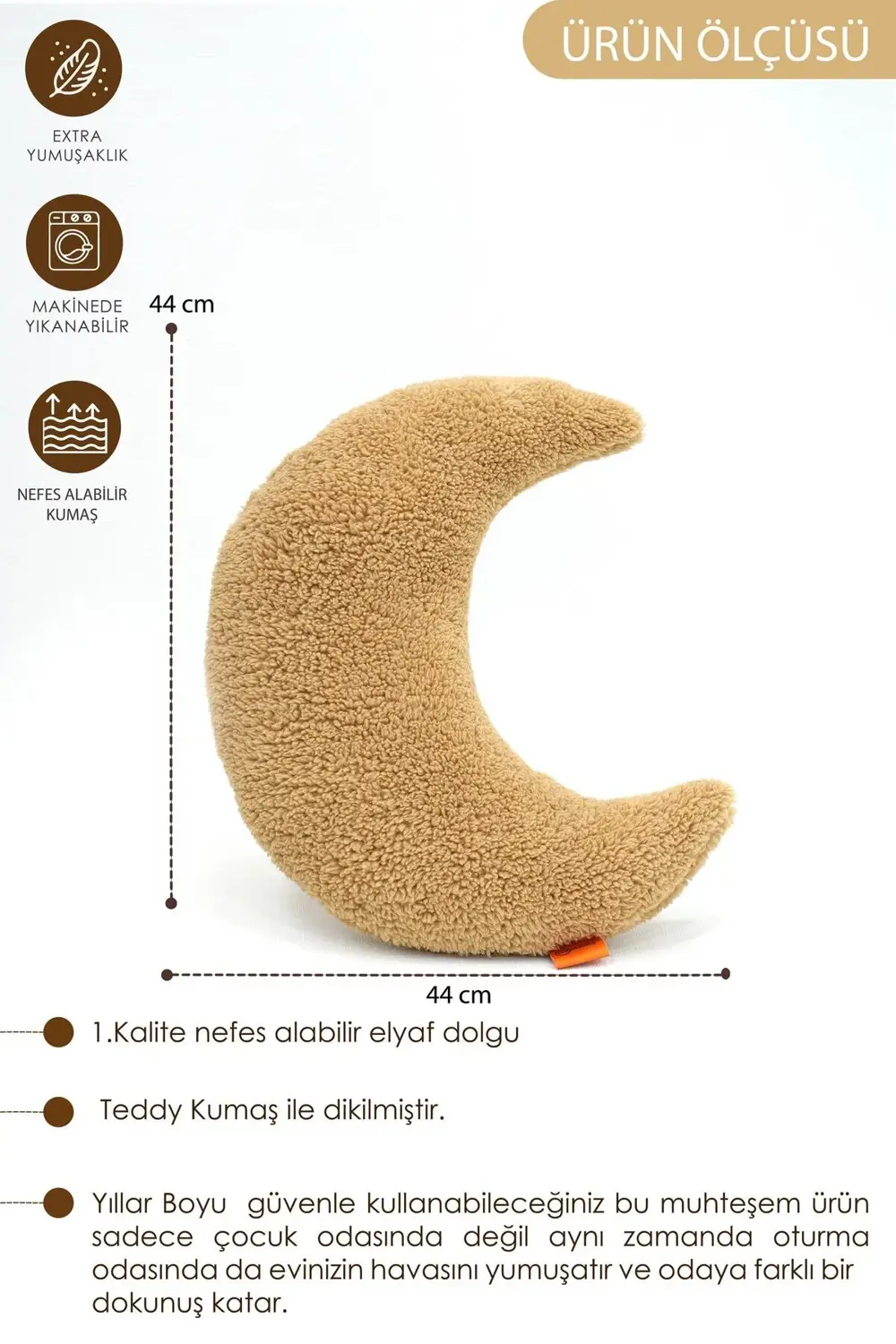 4'lü Set Kalp Bulut Yıldız Ay, Dekoratif Yastık,Süper Kabarık Ted