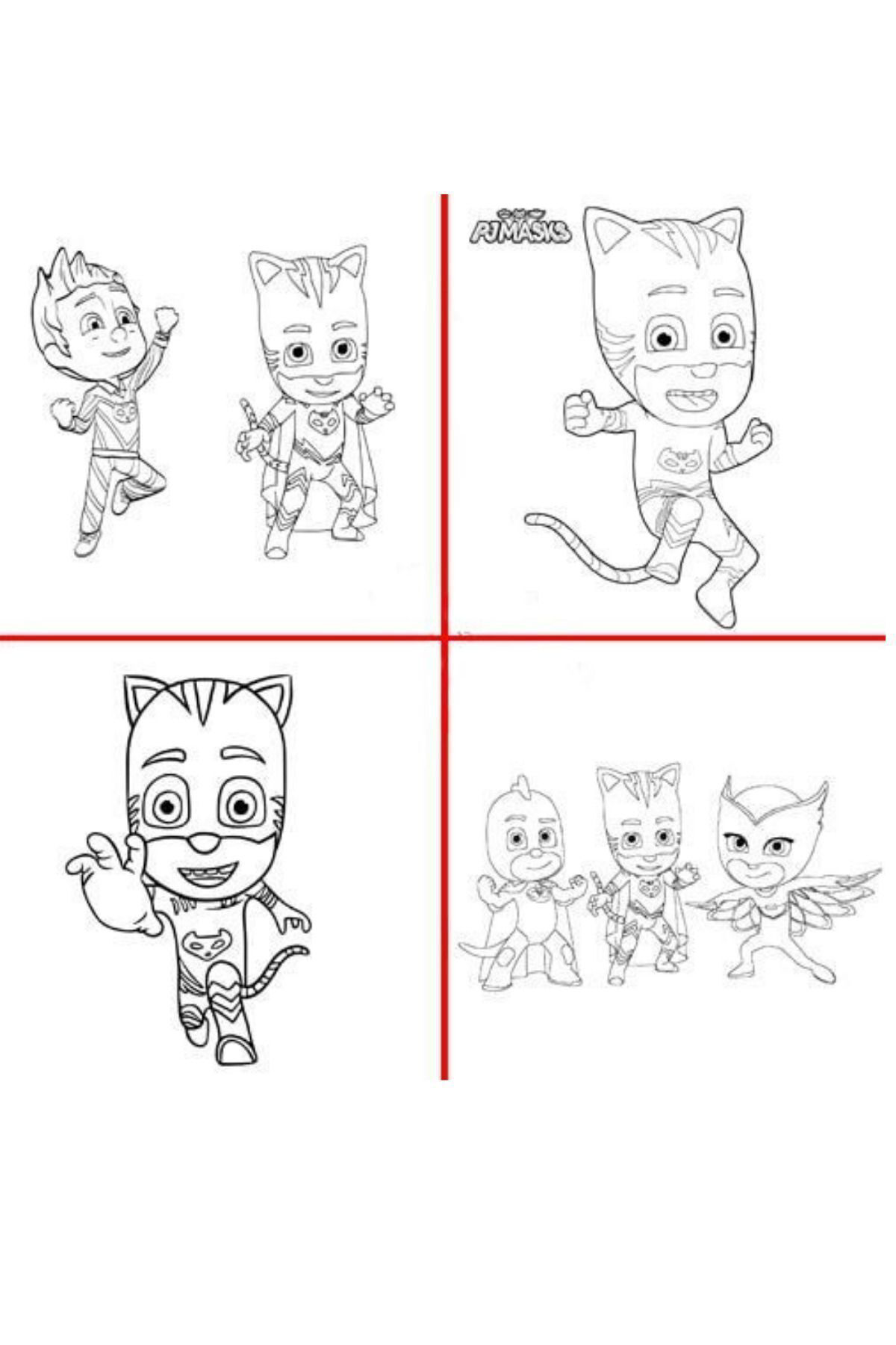 4'lü set PawPatrol Unicorn Pijamaskeliler Lilo boyama kitabı seti