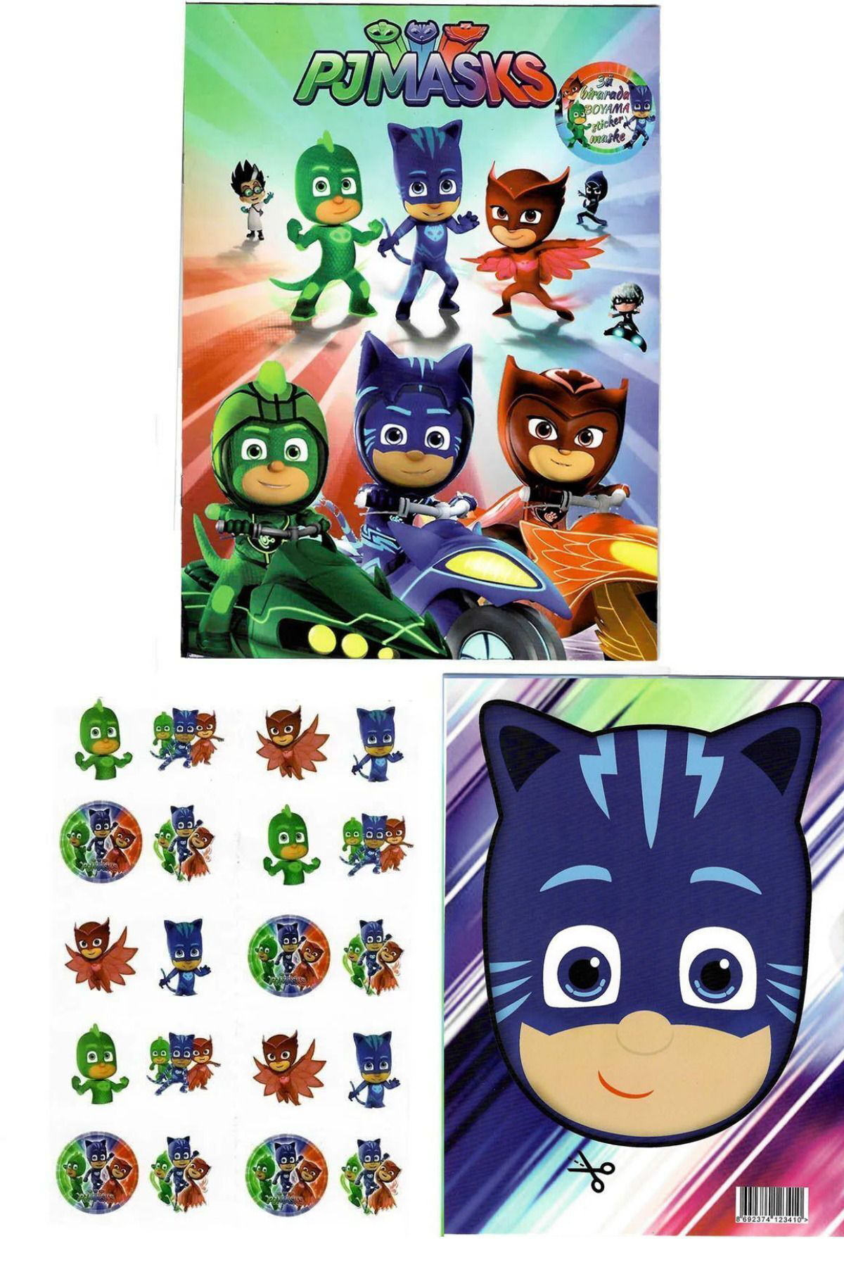 4'lü set PawPatrol Unicorn Pijamaskeliler Lilo boyama kitabı seti