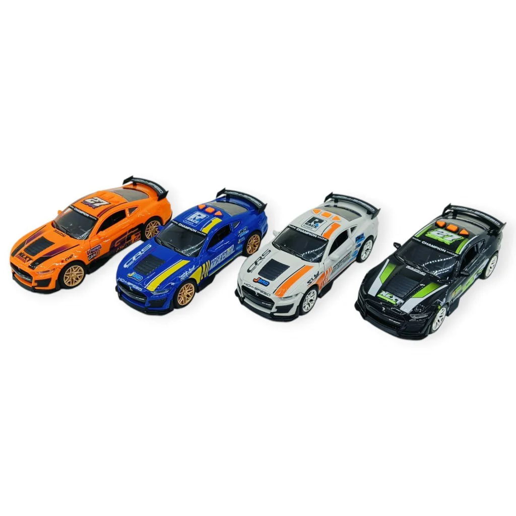 4'Lü Set Spor Araba GT-500 Sürtmeli Işıklı Sesli Plastik 18cm - 1 ADET