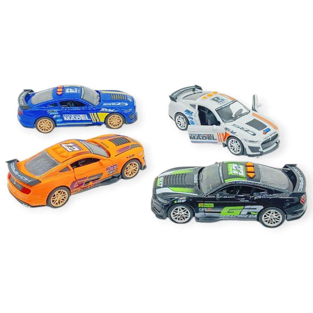 4'Lü Set Spor Araba GT-500 Sürtmeli Işıklı Sesli Plastik 18cm - 1 ADET