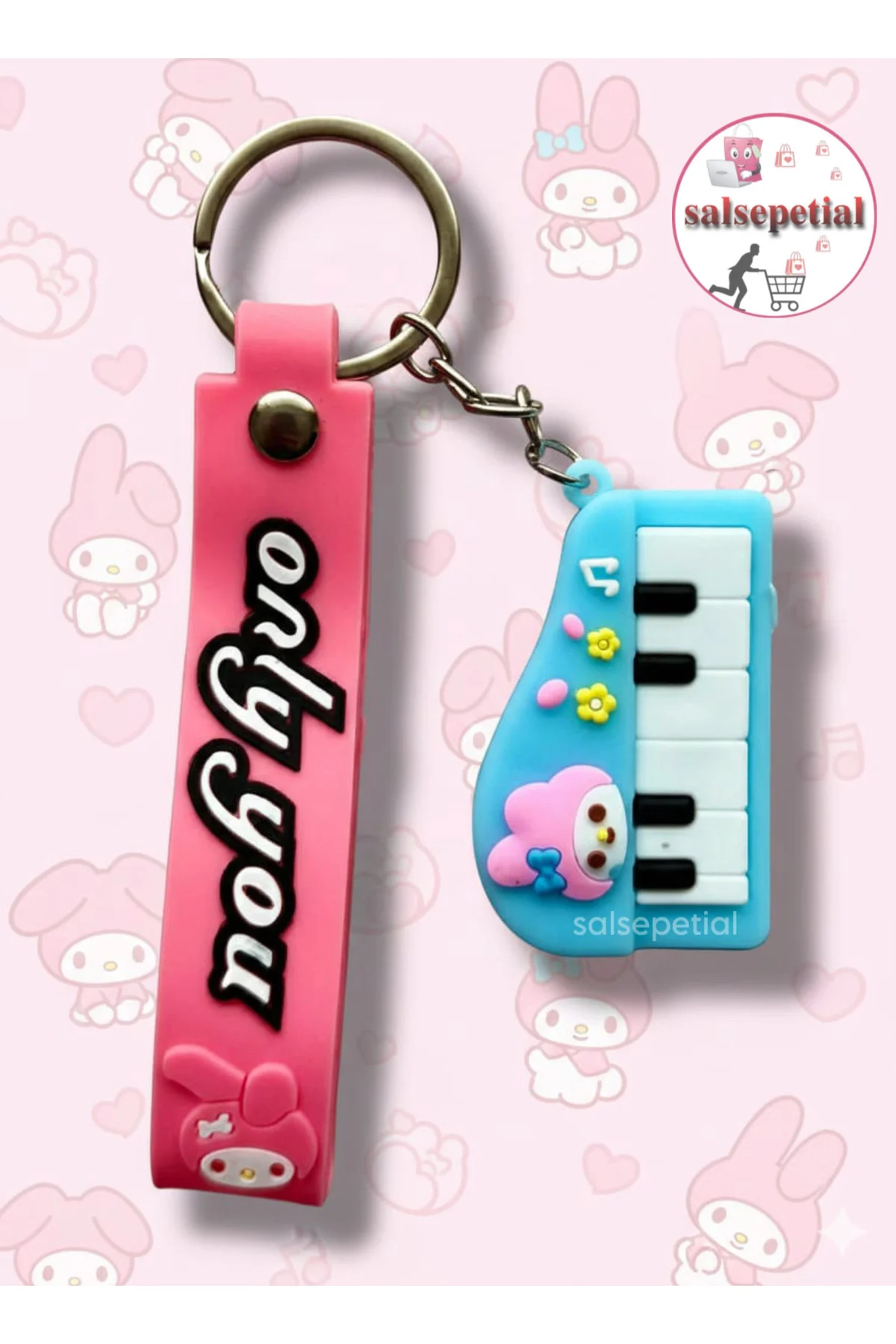 4’lü Silikon Figürlü Anahtarlık Kuromi Hello Kitty My Melody Pomp