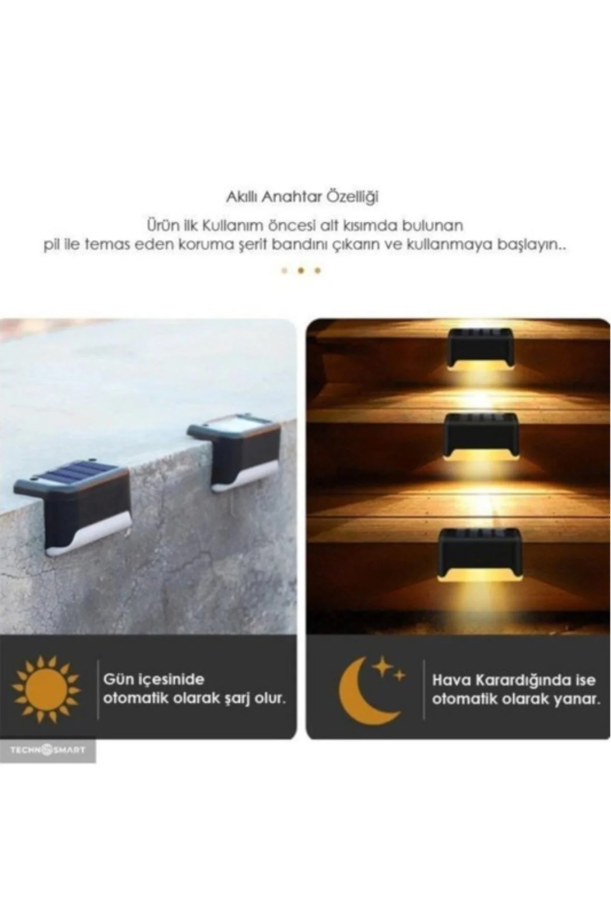 4'lü Solar Merdiven Lambası Güneş Enerjili Dış Mekan Bahçe Balkon Duvar Aydınlatma Günışığı LED 4'lü Solar Merdiven Lambası Güneş Enerjili Dış Mekan Bahçe Balkon Duvar Aydınlatma Günışığı LED