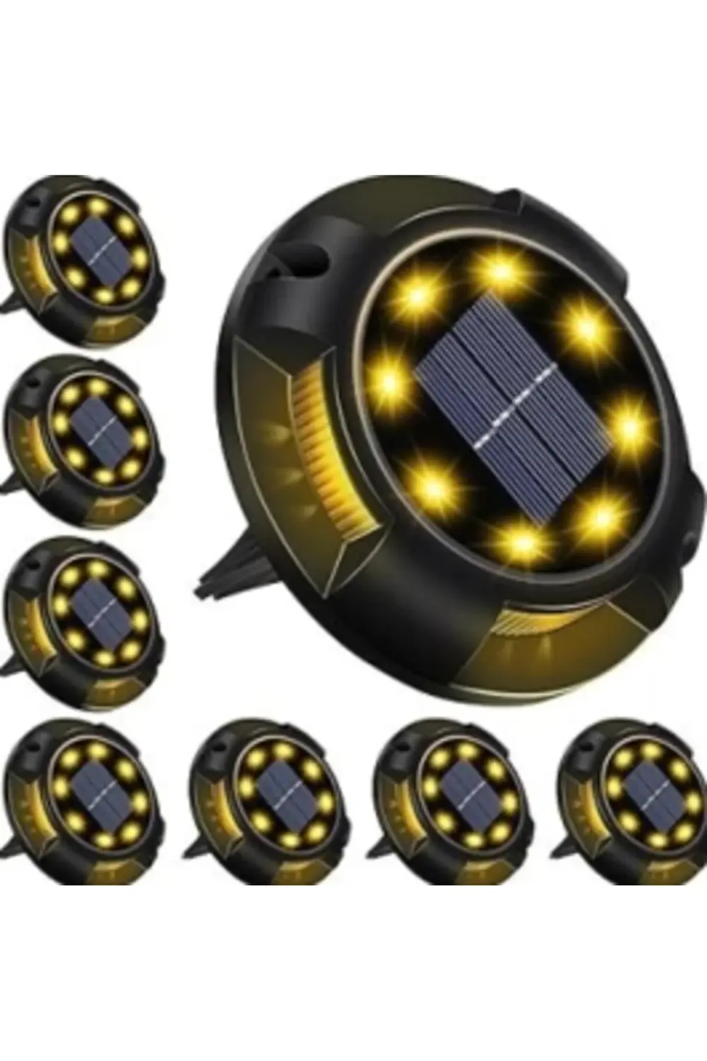 4'lü Solar Panelli Kazıklı Zemin Solar Ledi 8+4 Led Gün Işığı