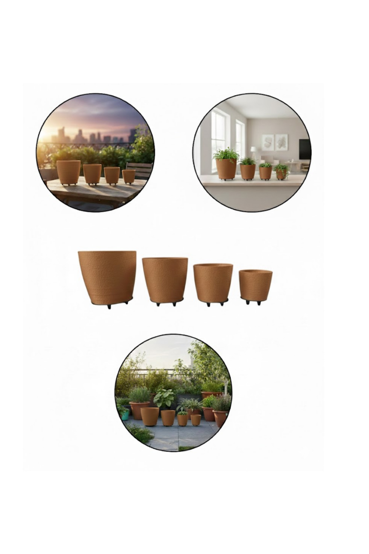 4LÜ VAZO KAHVERENGİ - Lisinya