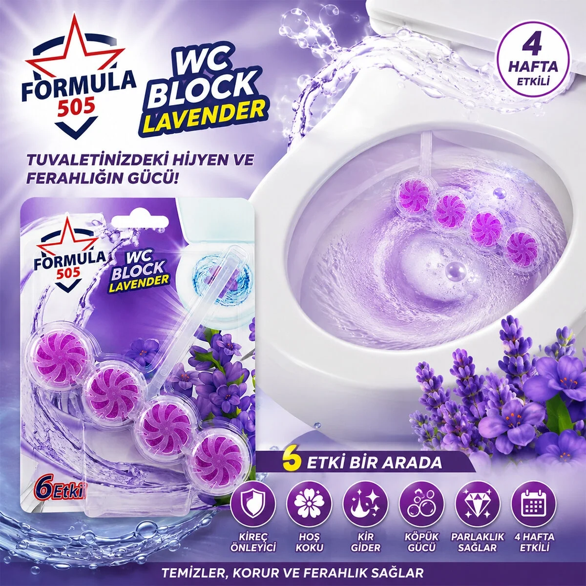 4'lü WC Blok - Lavanta Kokulu - 2 Adet - 6 Etkili - 200 gr Fiyatı, Yorumları ve Özellikleri