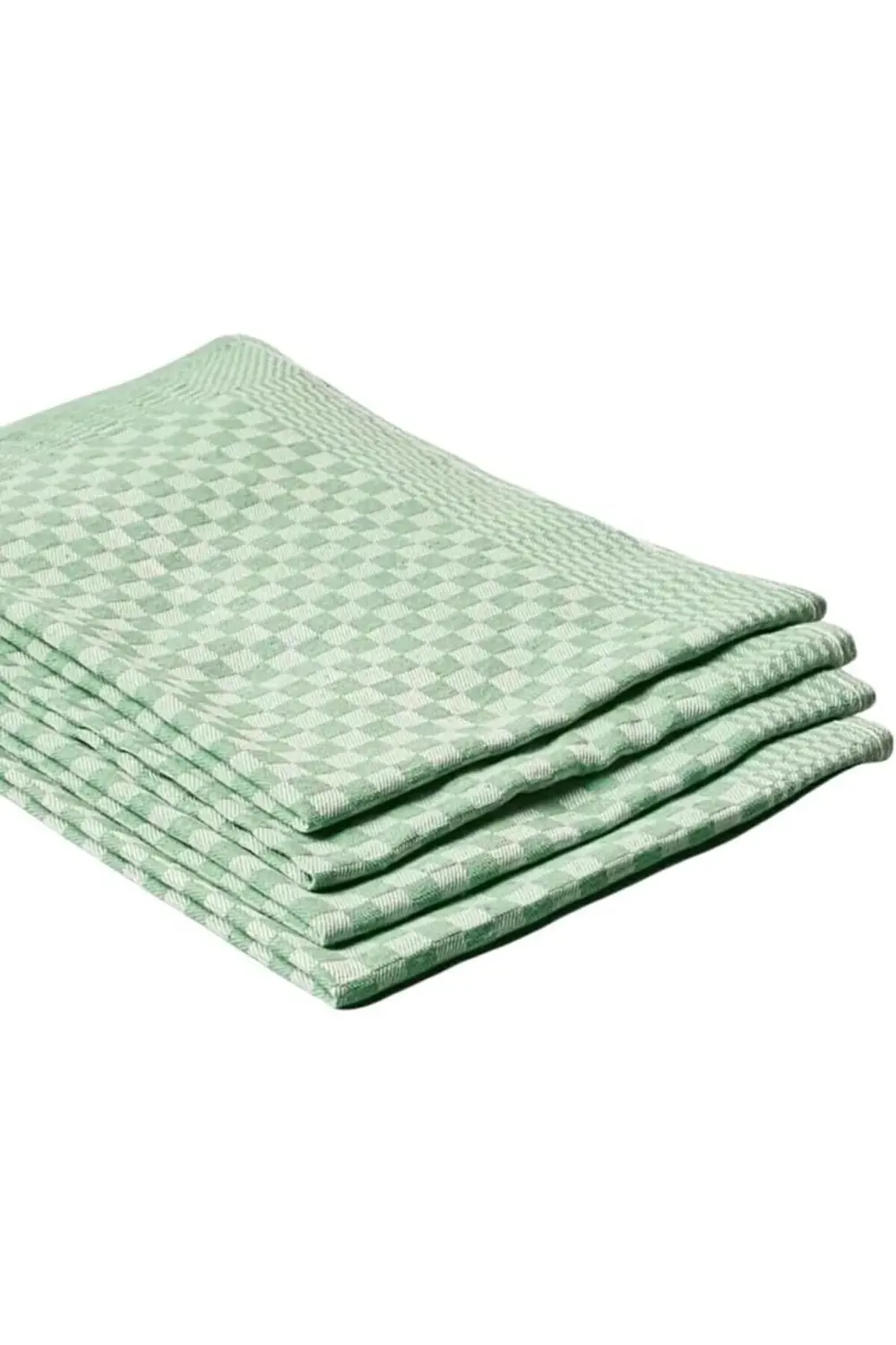 4'lü Yeşil Renkli Dama Desenli Mutfak Peçetesi Kurulama Bezi Mutf