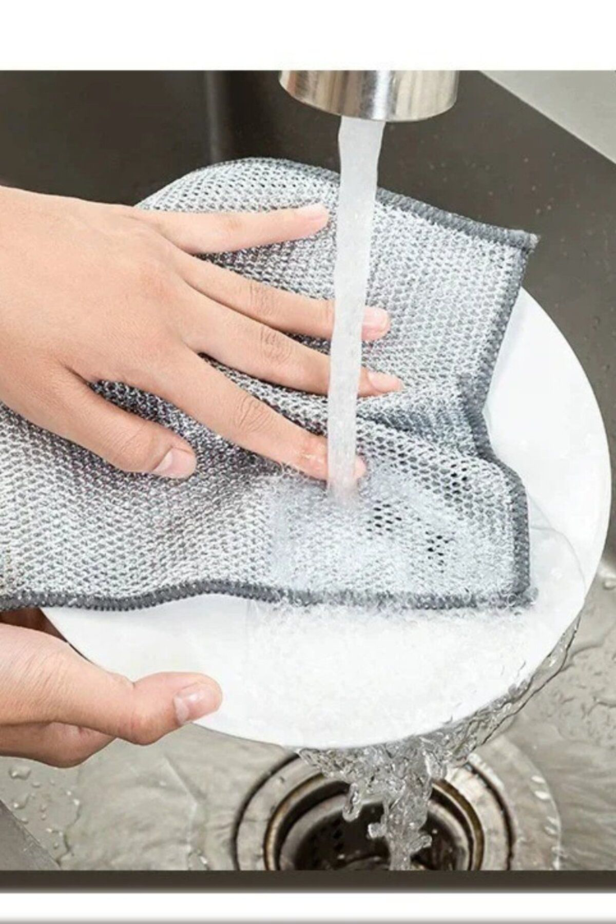 4'Lü Zor Kir Bezi, Inox Telli, Bulaşık Teli Bezi, Mutfak Banyo Be