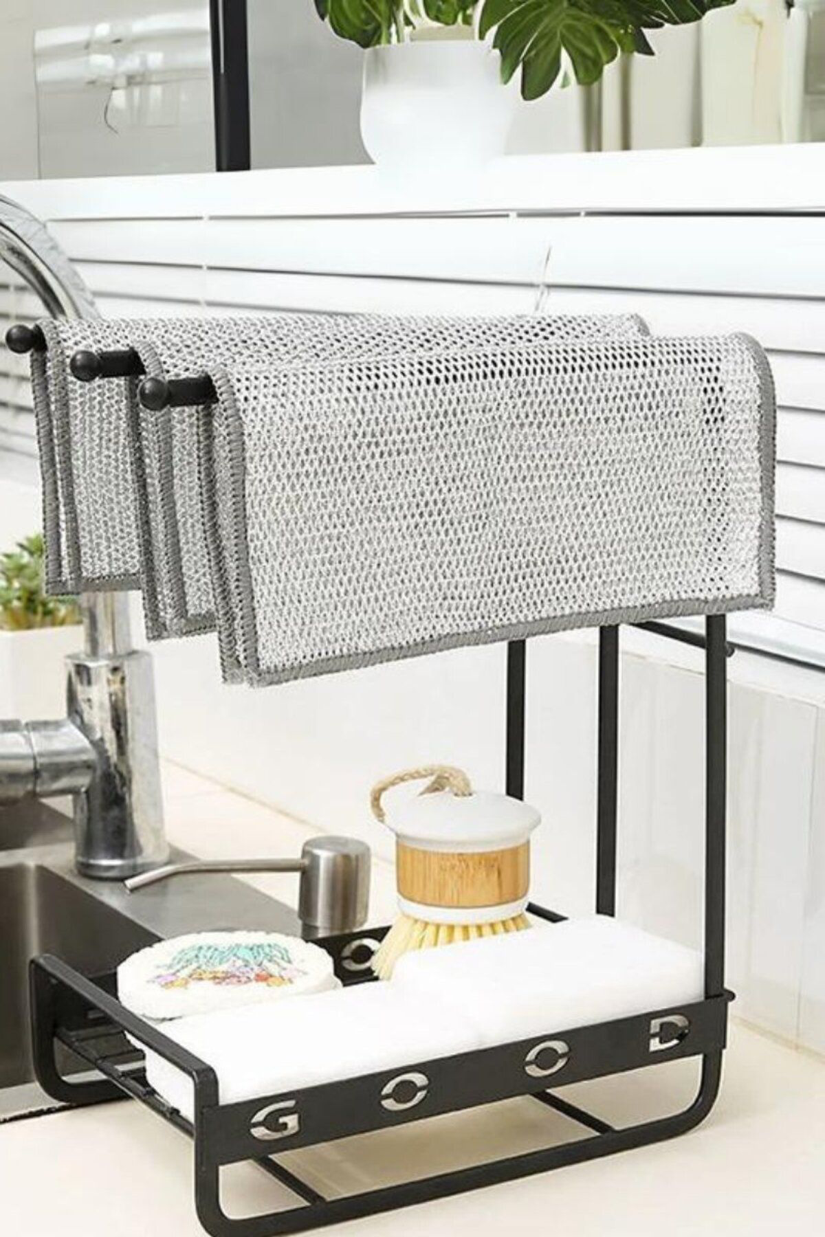 4'Lü Zor Kir Bezi, Inox Telli, Bulaşık Teli Bezi, Mutfak Banyo Be