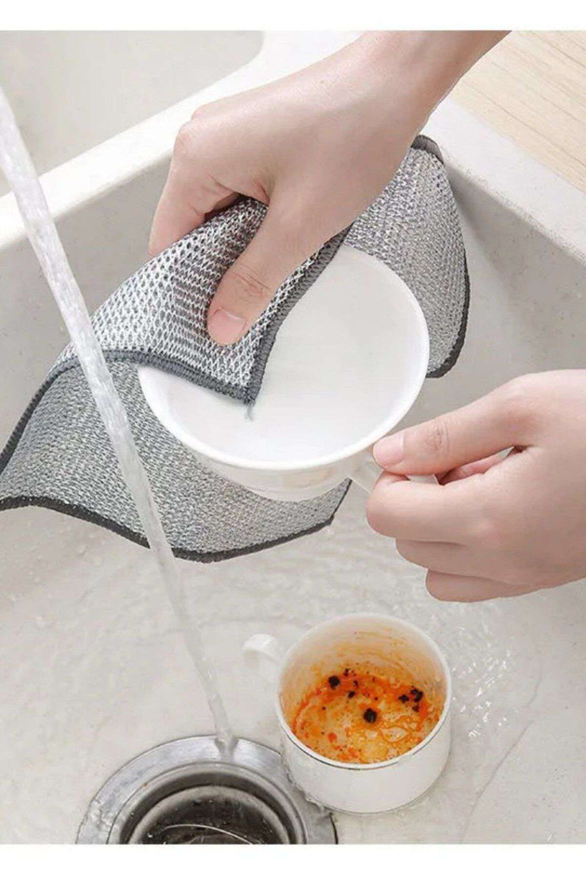 4'Lü Zor Kir Bezi, Inox Telli, Bulaşık Teli Bezi, Mutfak Banyo Be