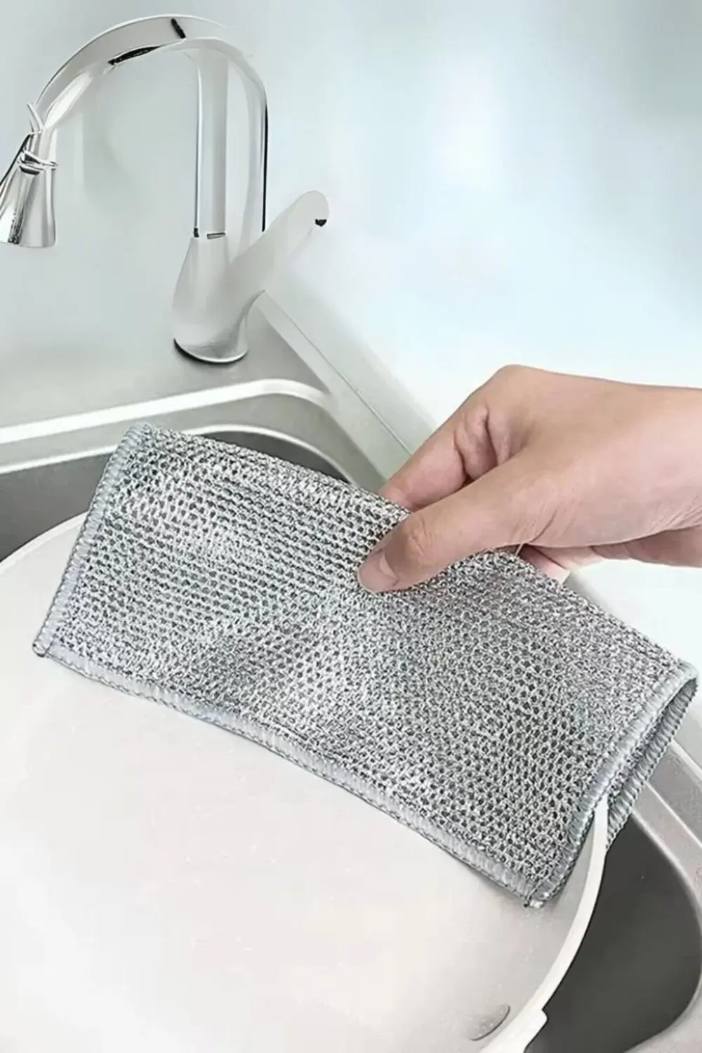 4'Lü Zor Kir Bezi, Inox Telli, Bulaşık Teli Bezi, Mutfak Banyo Be