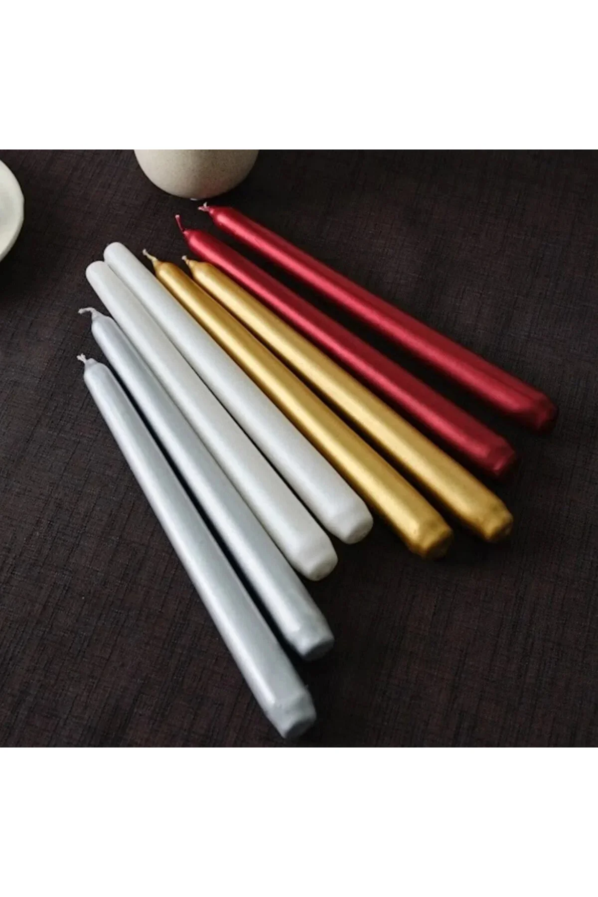 4PCS Candle Metalik Renkler Şamdan Mum 25CM
