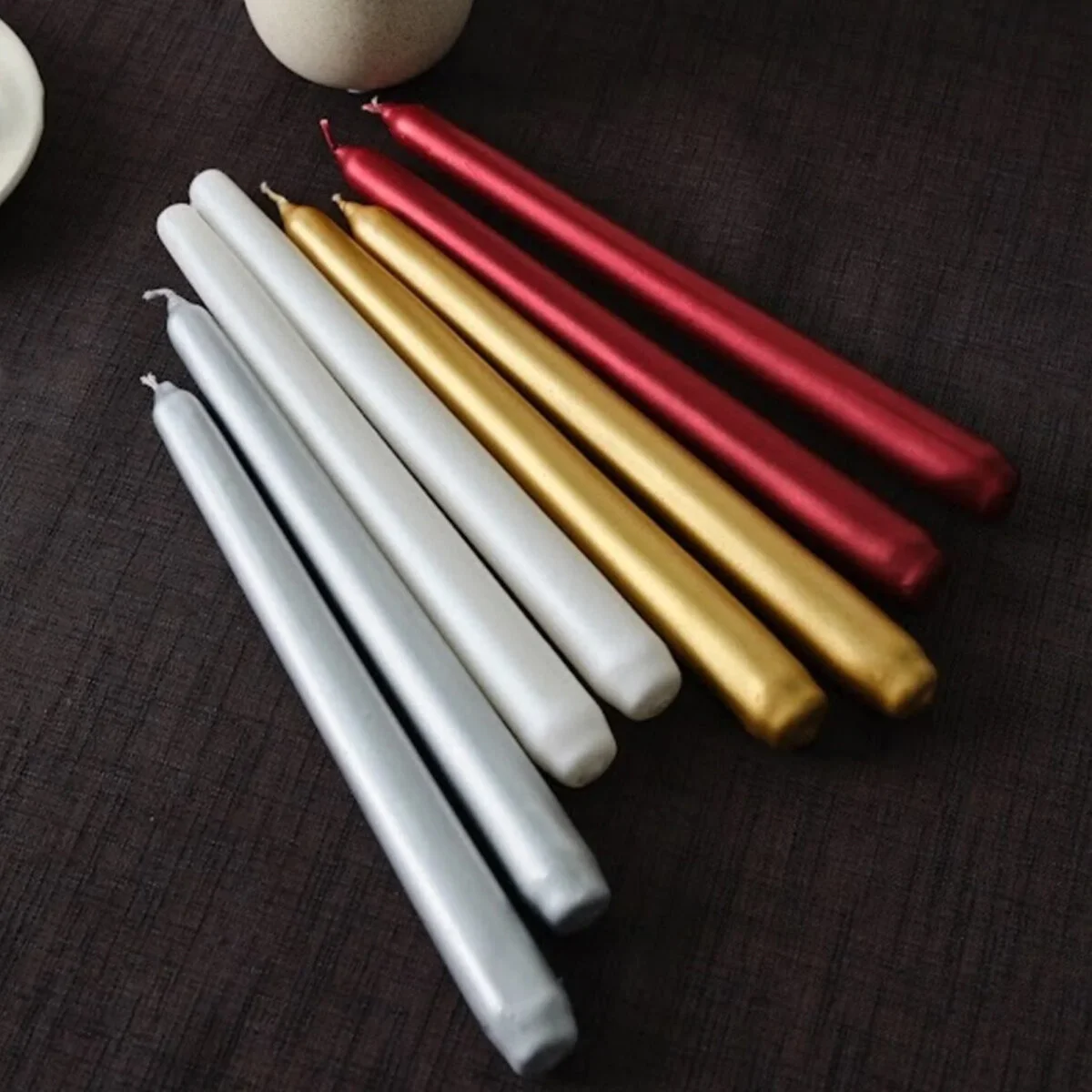4PCS Candle Metalik Renkler Şamdan Mum 25CM