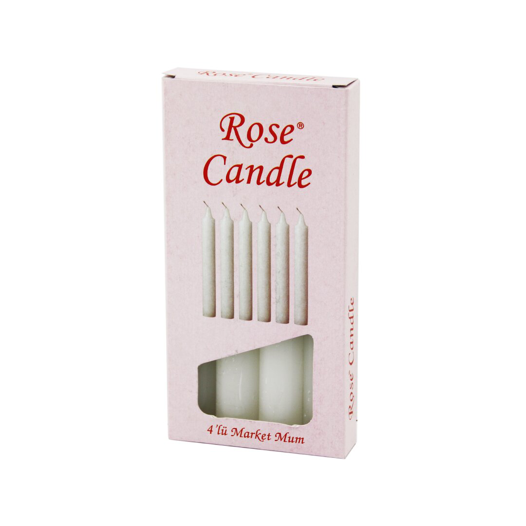 4PCS - KALIN   ÇAP=2CM - UZUNLUK=15CM     BEYAZ KLASİK  MARKET MU