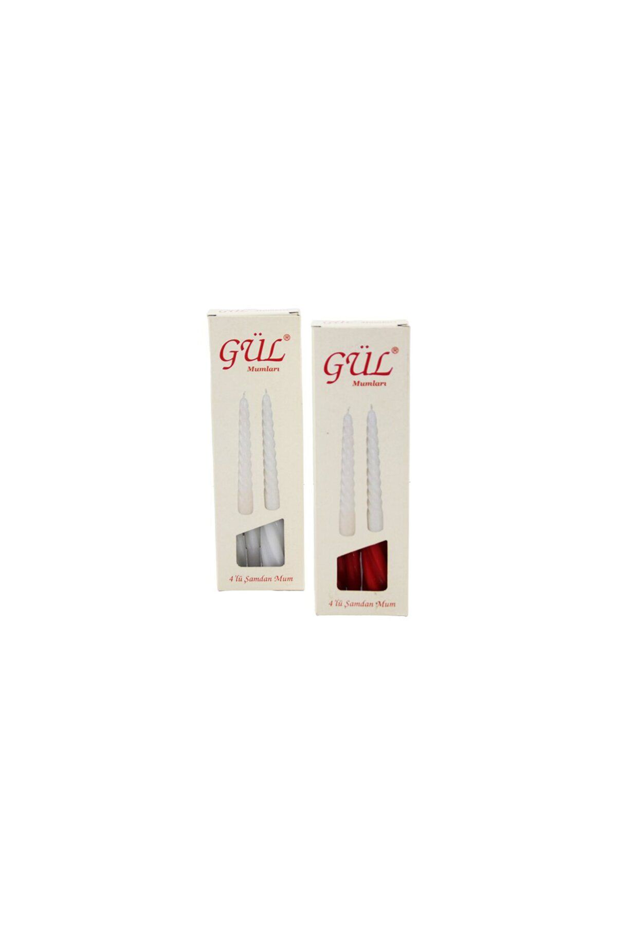 Ok Aksesuar 4Pcs Şamdan - Burgulu Mum Beyaz - Renkli 17Cm Go5060gok133440