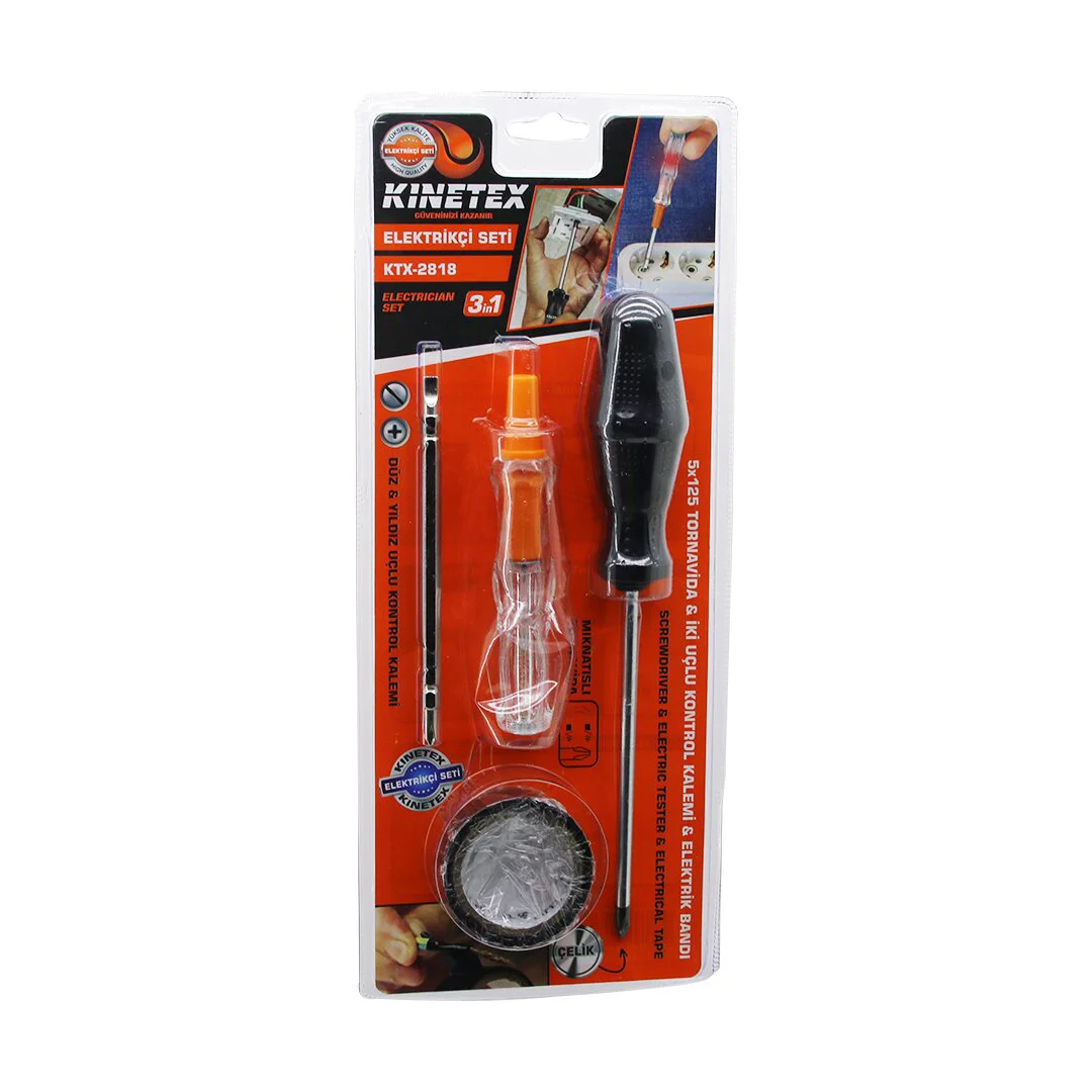 4PCS Tornavida - Çok Amaçlı Set Tornavida - Kontrol Kalem - 2İN1 Uç - Elektrik Bant
