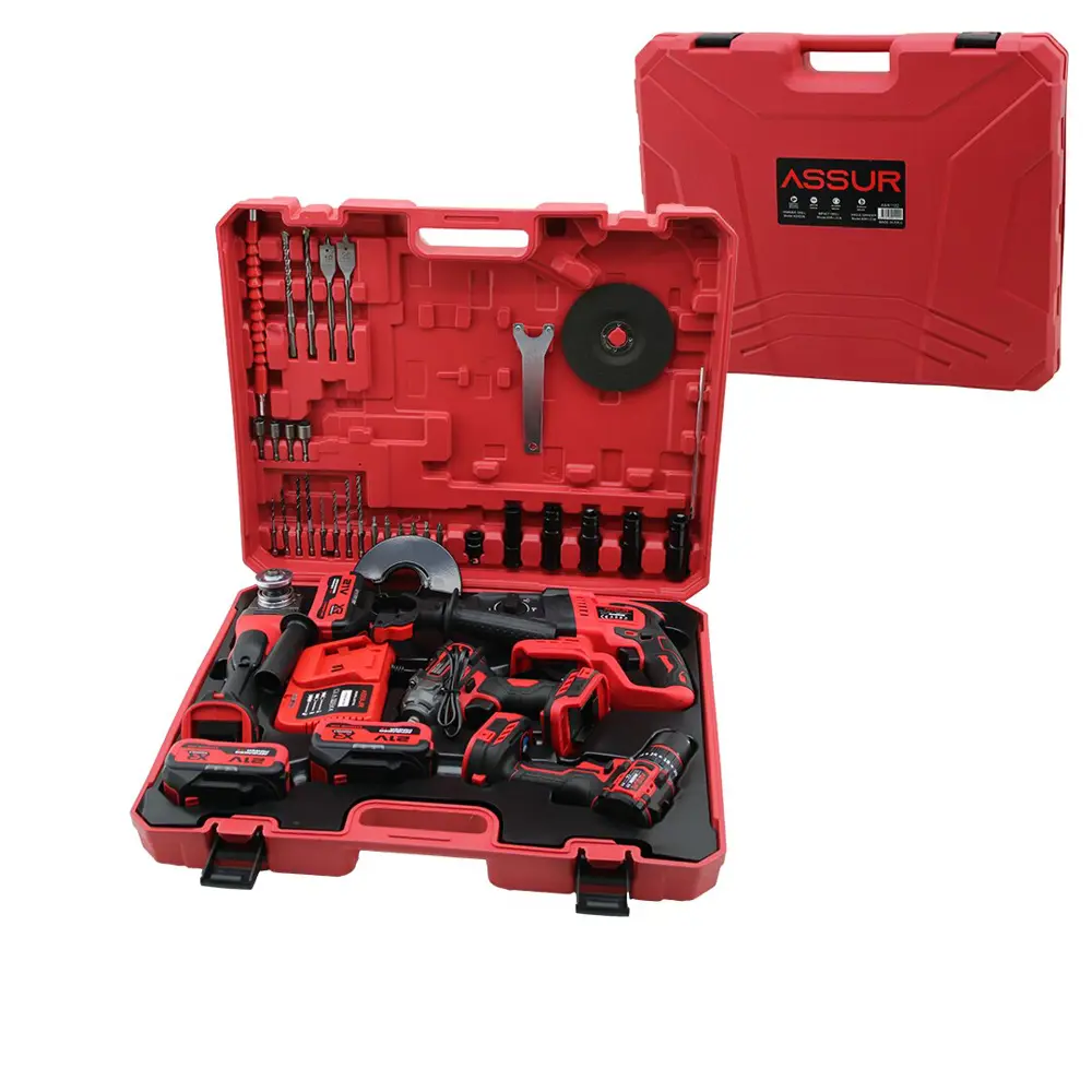 4PCS USTA ELEKTRİKLİ ALET SETİ ŞARJLI=21V MATKAP - VİDALAMA - SPR