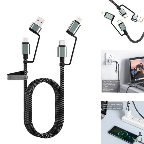 4’ü 1 Arada 100w Akıllı Tasarım Yüksek Dayanıklılık Çoklu Uyumlu Örgülü Hızlı Şarj Kablosu 4’ü 1 Arada 100w Akıllı Tasarım Yüksek Dayanıklılık Çoklu Uyumlu Örgülü Hızlı Şarj Kablosu