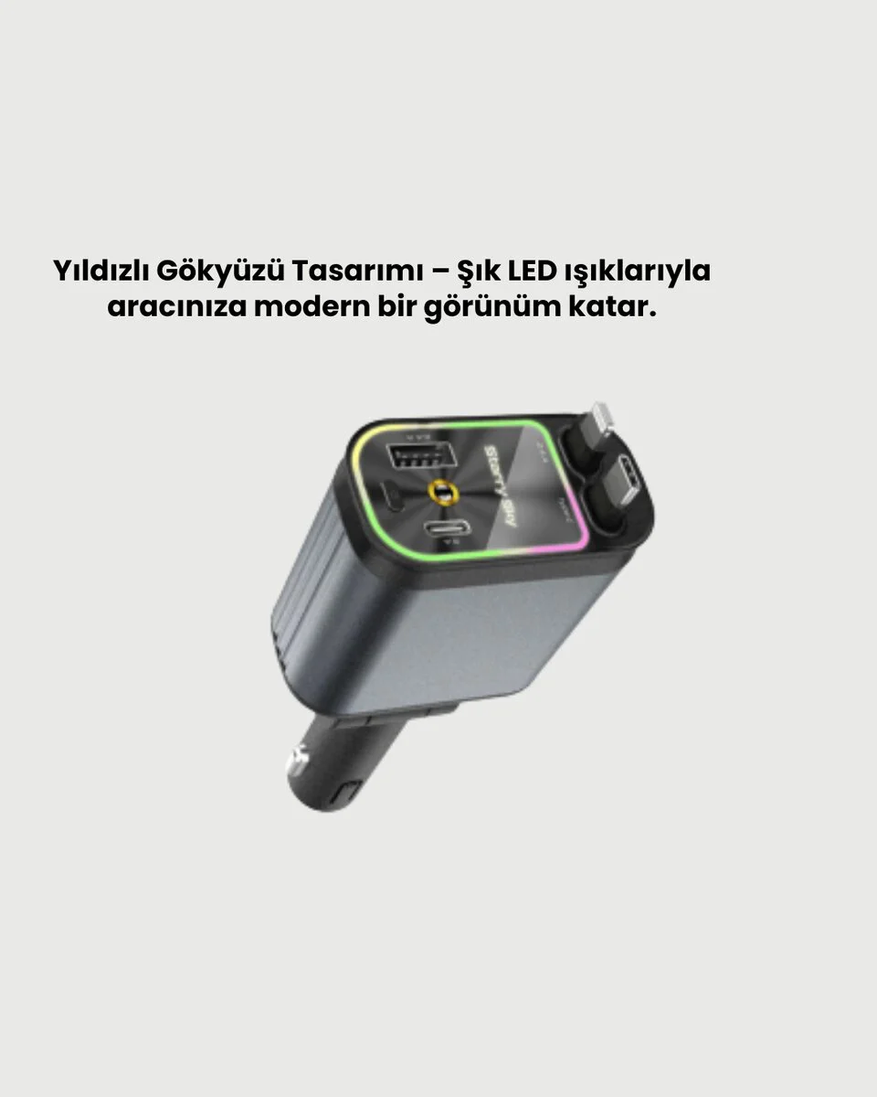 4'ü 1 Arada 66W Hızlı Şarj Cihazı - 4 Portlu Araç Şarj Çözümü