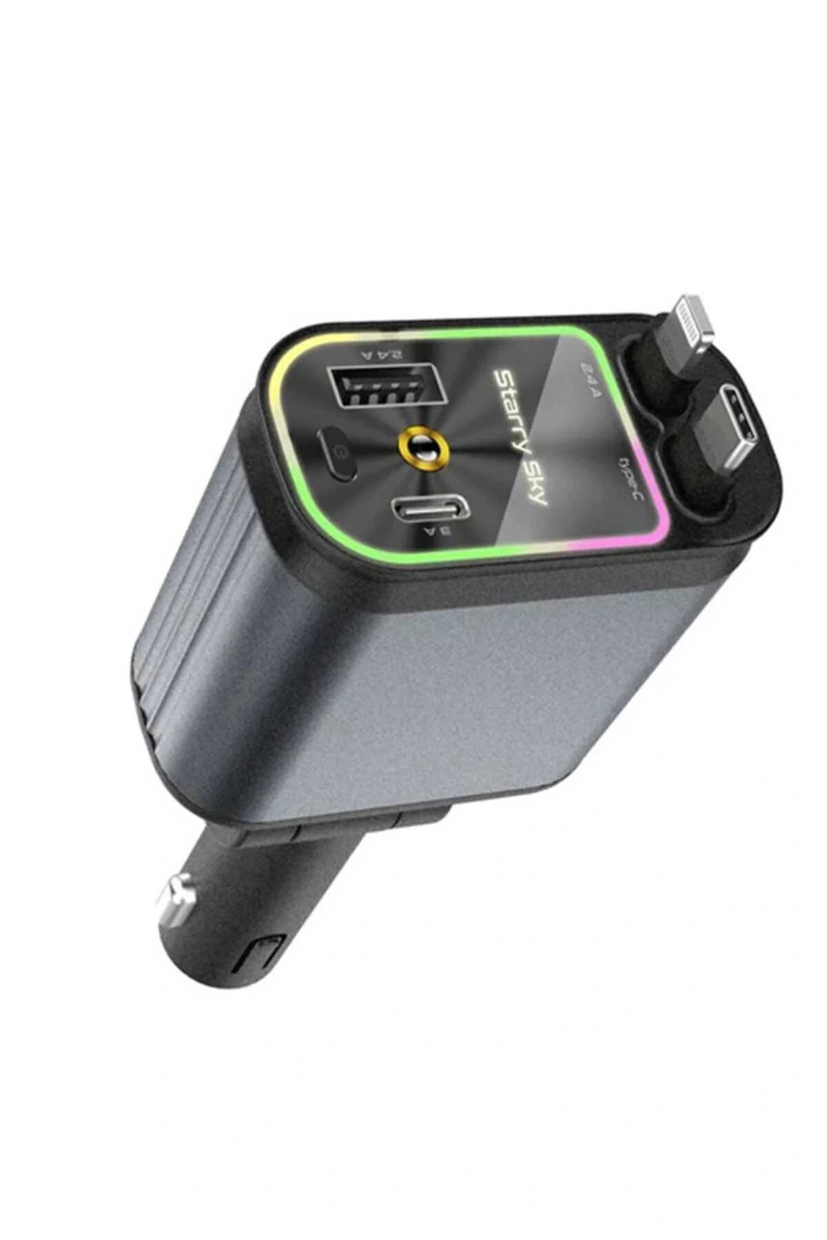 4’ü 1 Arada Çift Usb Bağlantı Çakmaklık, Type-c Hızlı Şarjlı 66w,
