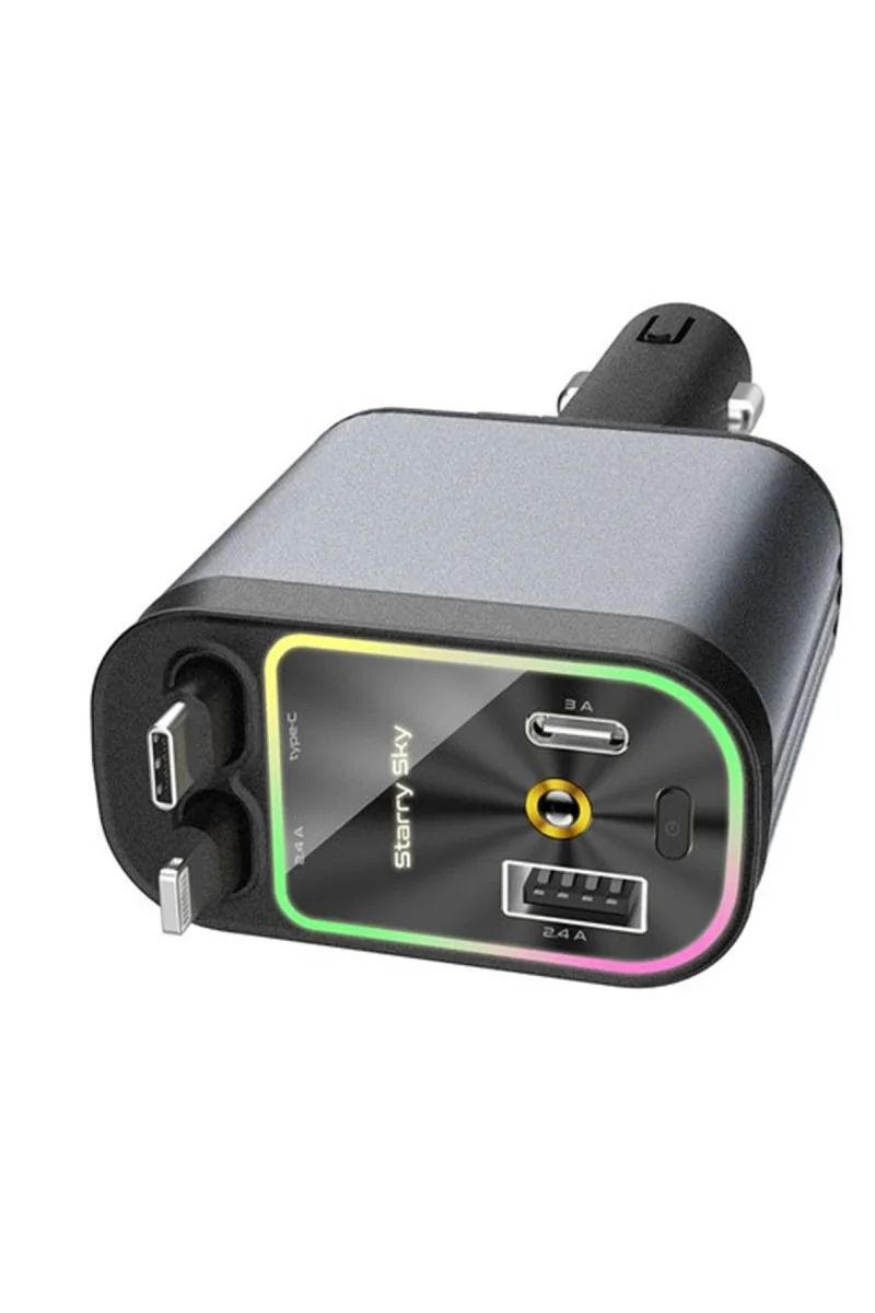 4'ü 1 Arada Geri Çekilebilir Araç Şarj Cihazı - 66W Type-C Hızlı Şarj, USB Çakmaklık Fiyatı, Yorumları ve Özellikleri