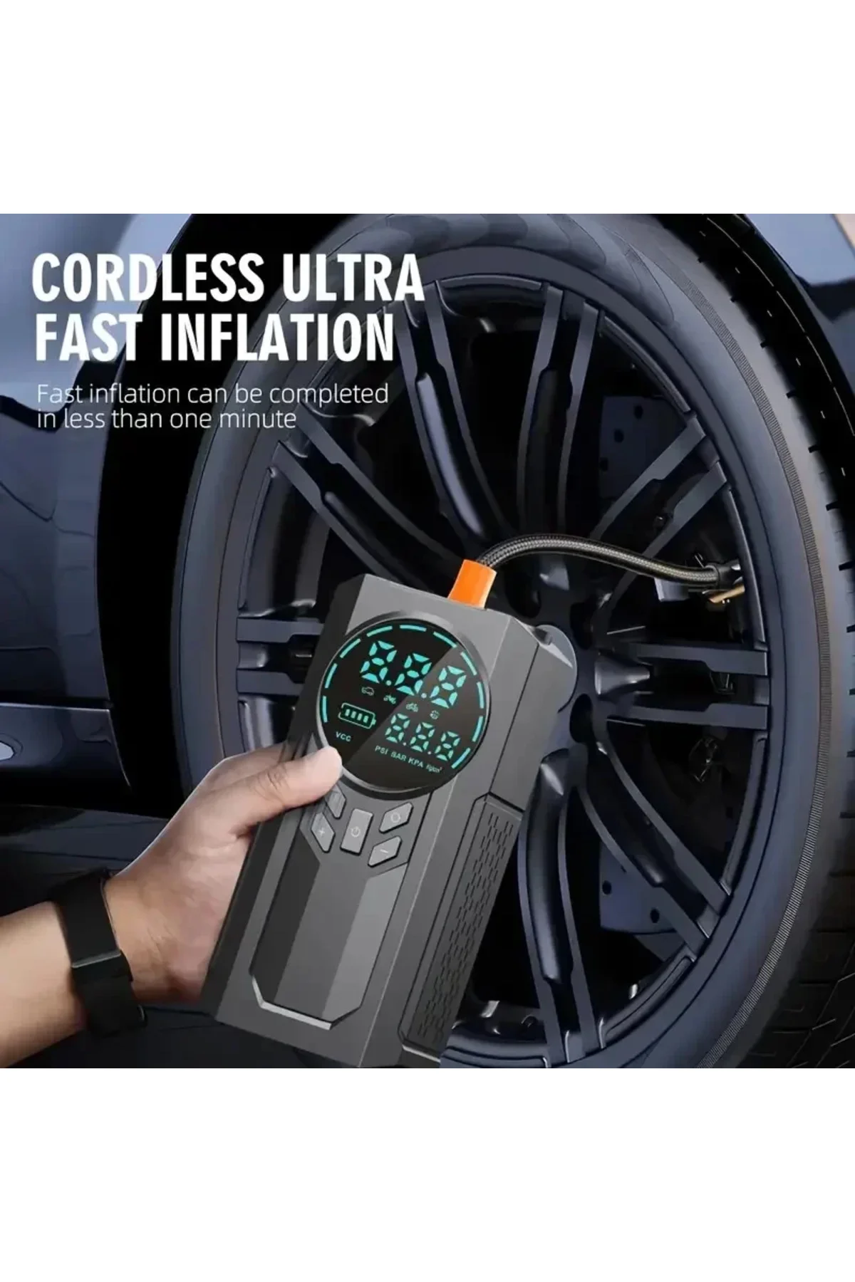 4’ü 1 Arada Lastik Şişirici – Akü Takviyesi – Powerbank – Led Işık