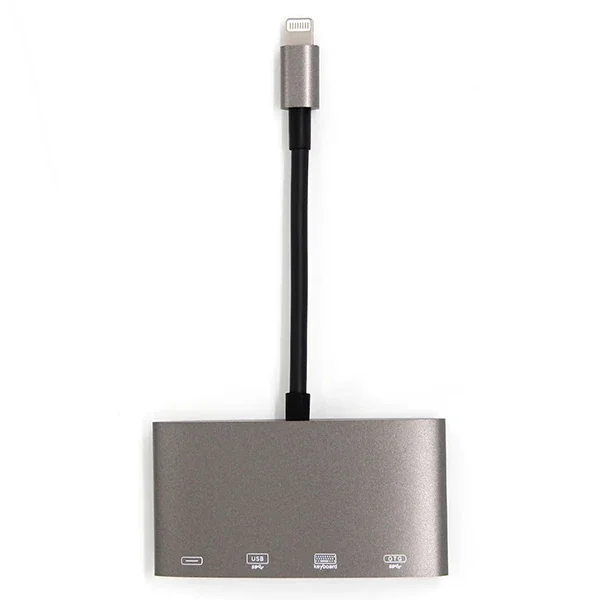 4'ü 1 Arada Lightning USB Kamera Adaptörü iPhone - 3 Port + SD Kart Okuyucu
