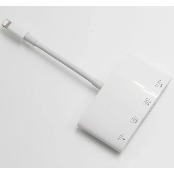 4'ü 1 Arada Lightning USB Kamera Adaptörü iPhone - 3 Port + SD Kart Okuyucu