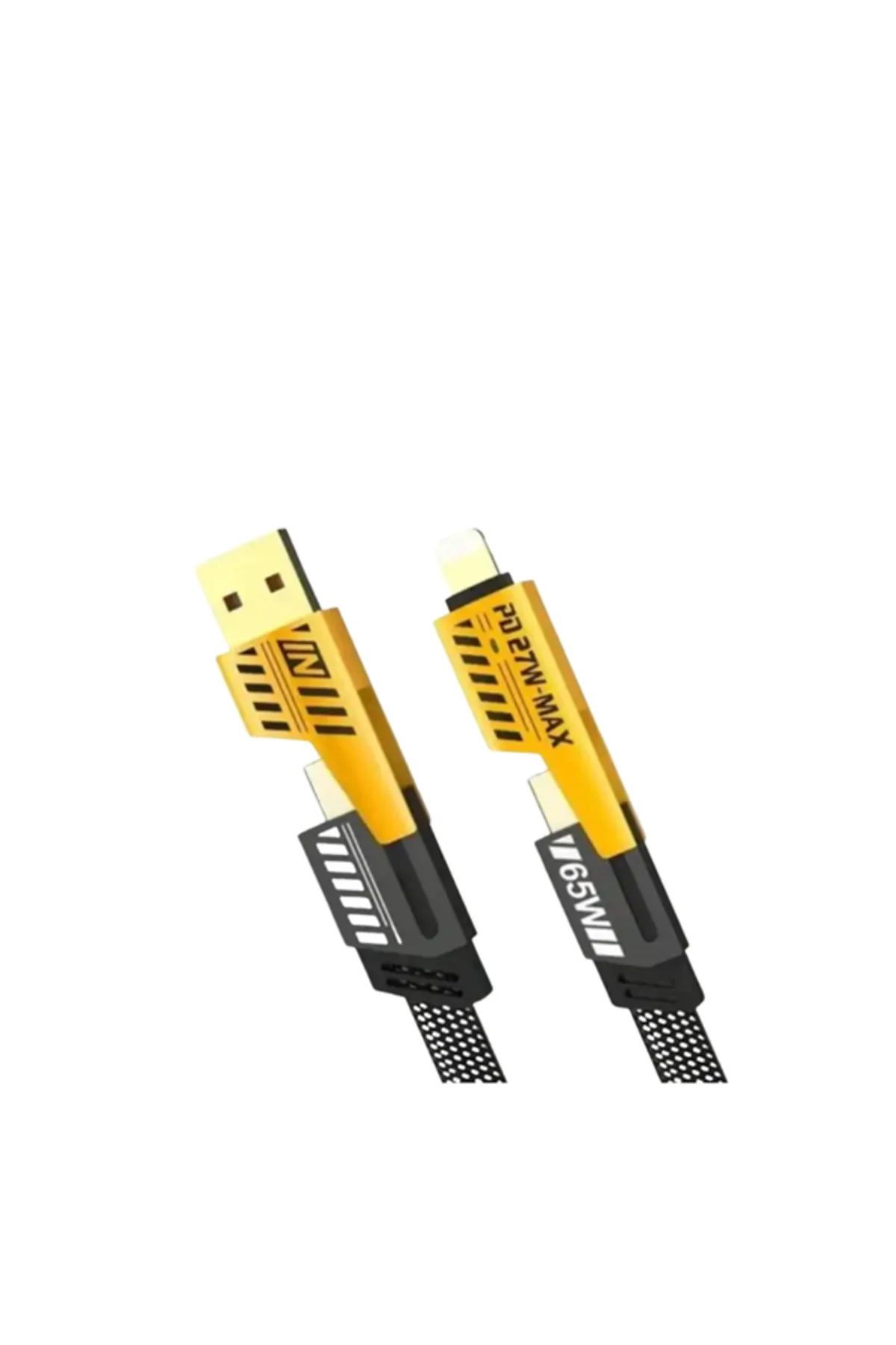 4'ü 1 Arada Metal Hızlı Veri Kablosu – 65W Güç, 27W iPhone Desteğ