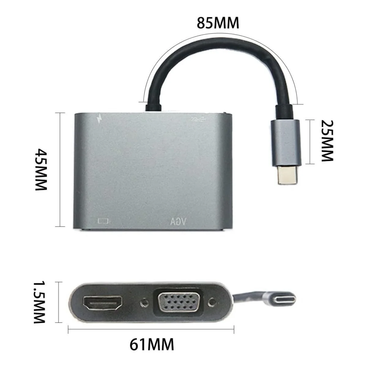 4’ü 1 Arada Type-c To Hub Dönüştürücü Adaptör – 4k Ultra Hd Hdmı &amp;amp; Vga Görüntü Aktarımı, Pd Hızlı Şarj Destekli, Usb Çoklayıcı Bx40 Fiyatı, Yorumları ve Özellikleri