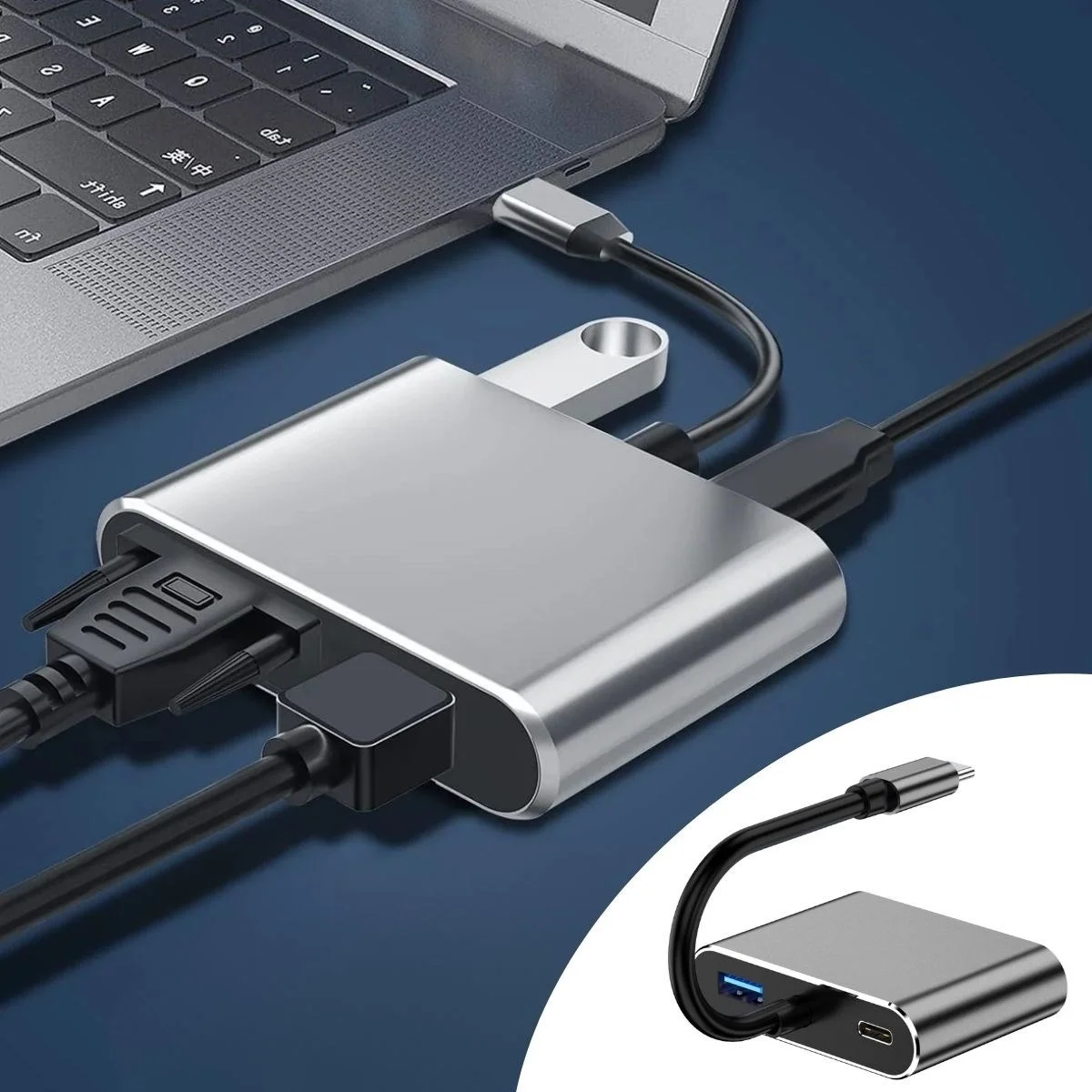4’ü 1 Arada Type-c To Hub Dönüştürücü Adaptör – 4k Ultra Hd Hdmı &amp;amp; Vga Görüntü Aktarımı, Pd Hızlı Şarj Destekli, Usb Çoklayıcı Bx40 Fiyatı, Yorumları ve Özellikleri