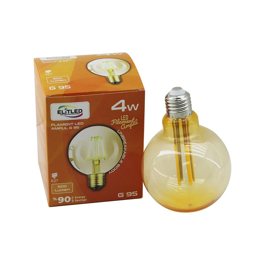 4W - E27 Gold Color Flament Rustik Ampul 400LUMEN - 2200K Kırılmaz Gövde Fiyatı, Yorumları ve Özellikleri