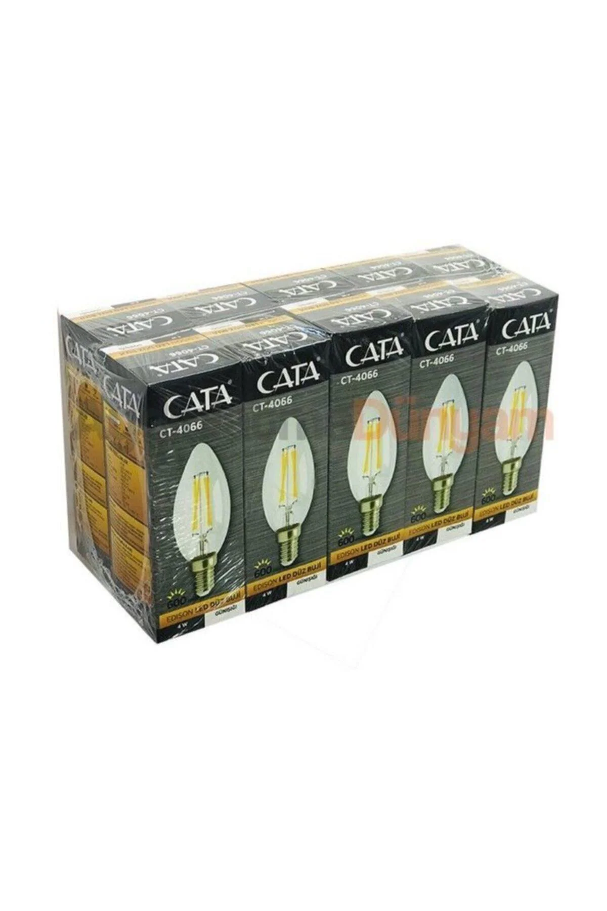 4w Flamanlı Şeffaf Led Buji Ampul Ct-4066 - Günışığı 10 Lu Paket