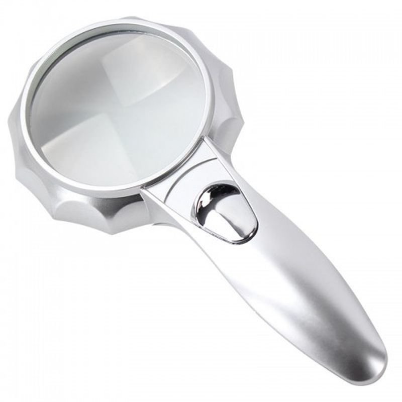 4X 6 Led Işık Aydınlatma 75Mm Optik Lens El Büyüteç 4X 6 Led Işık Aydınlatma 75Mm Optik Lens El Büyüteç