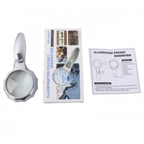 4X 6 Led Işık Aydınlatma 75Mm Optik Lens El Büyüteç 4X 6 Led Işık Aydınlatma 75Mm Optik Lens El Büyüteç