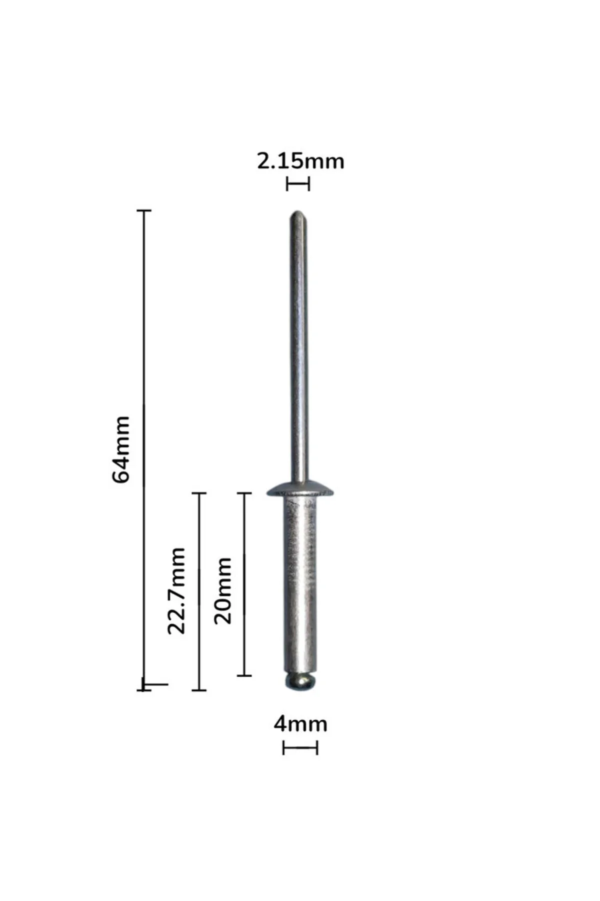 4x20mm Pop Perçin (Kör Perçin) 100 Adet 4x20mm Pop Perçin (Kör Perçin) 100 Adet
